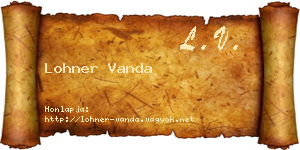 Lohner Vanda névjegykártya